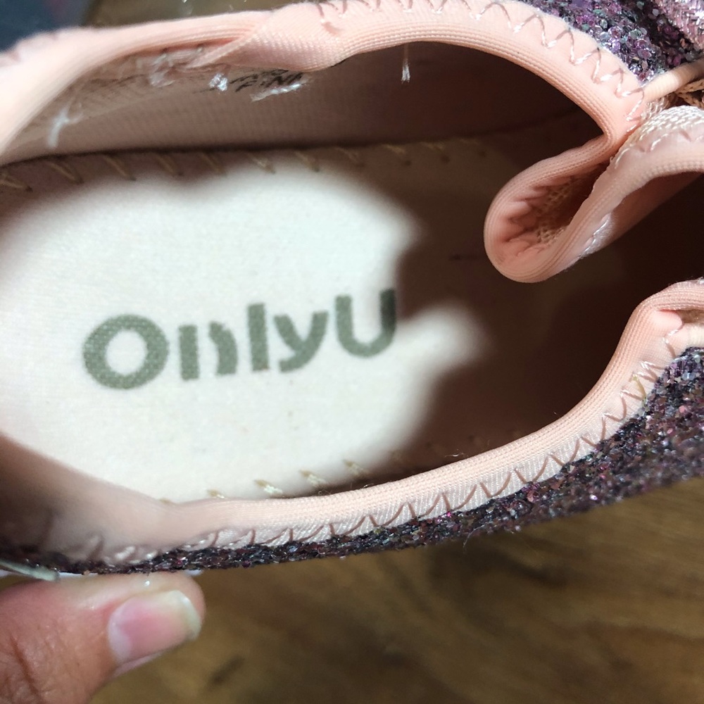 NWOT- Rose Gold Glitter Sneakers - Picture 7 of 7